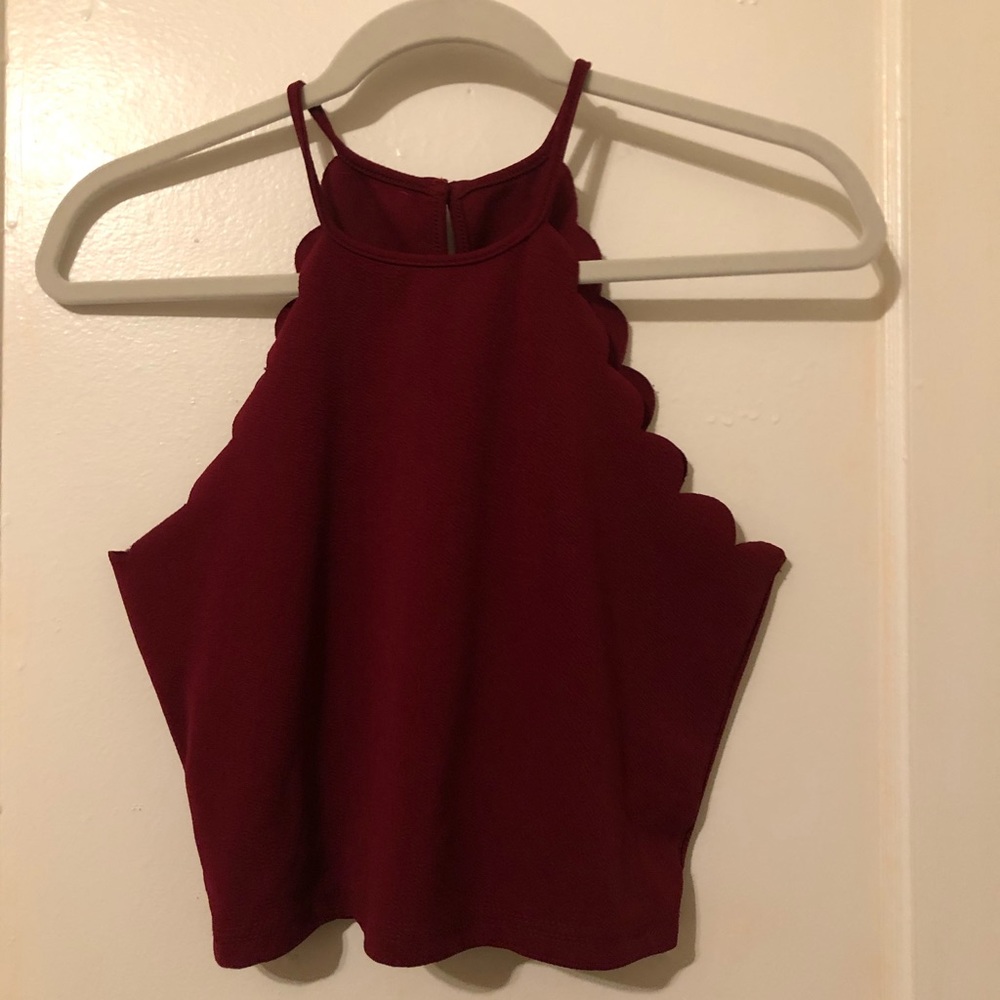 Maroon Crop Top